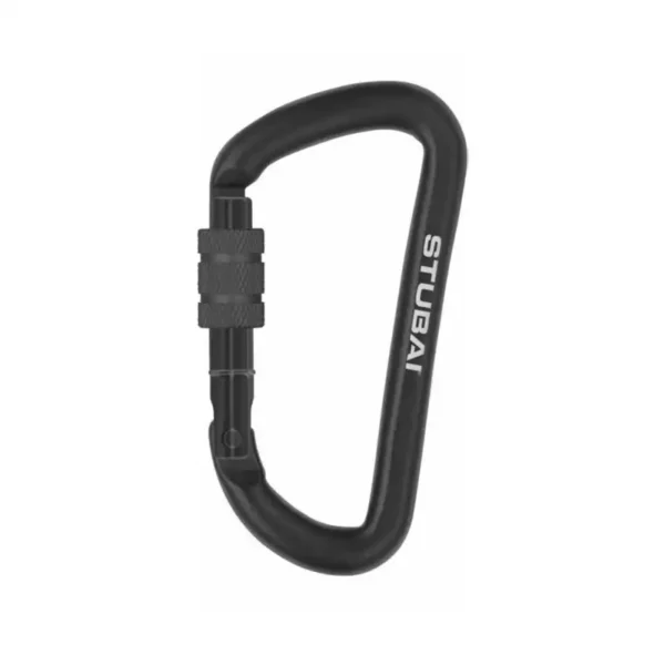 Stubai Off-Set D Mini-Karabiner – Screwgate (accessory) – Black
