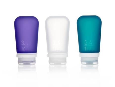 GoToob+ 3 Pack Large 100ml Clear Purple Turquoise