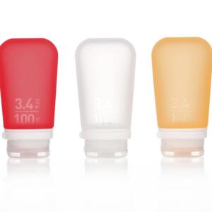 GoToob+ 3 Pack Large 100ml Clear Red Orange