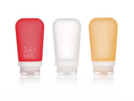 GoToob+ 3 Pack Large 100ml Clear Red Orange
