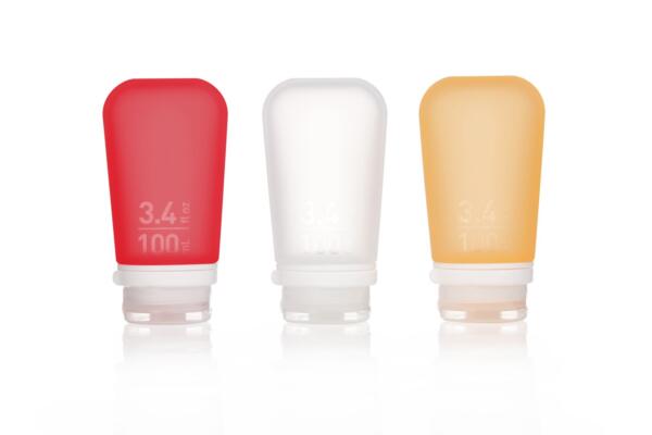 GoToob+ 3 Pack Large 100ml Clear Red Orange