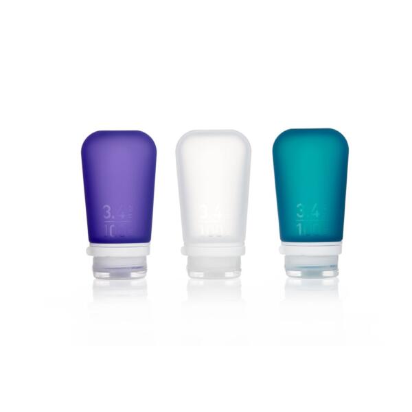 GoToob+ 3 Pack Medium 74ml Clear Purple Turquoise
