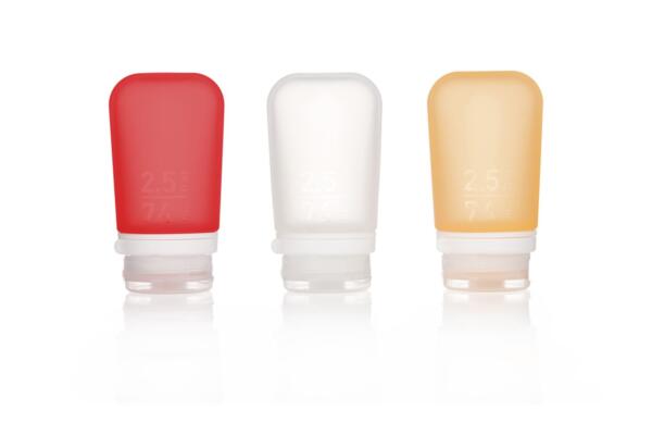GoToob+ 3 Pack Medium 74ml Clear Red Orange