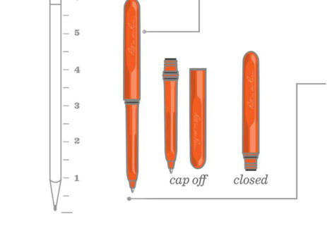 All Weather Pocket Pen Orange Black Ink