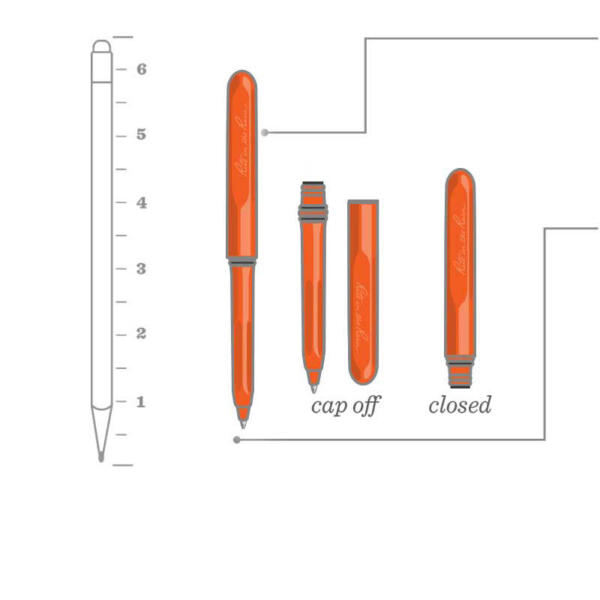All Weather Pocket Pen Orange Black Ink