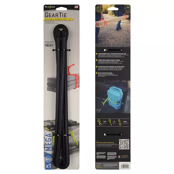 Gear Tie Mega Twist Tie 64 Inch Black