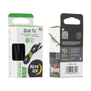 Gear Tie Original ProPacks 12 in 6 Pack Black