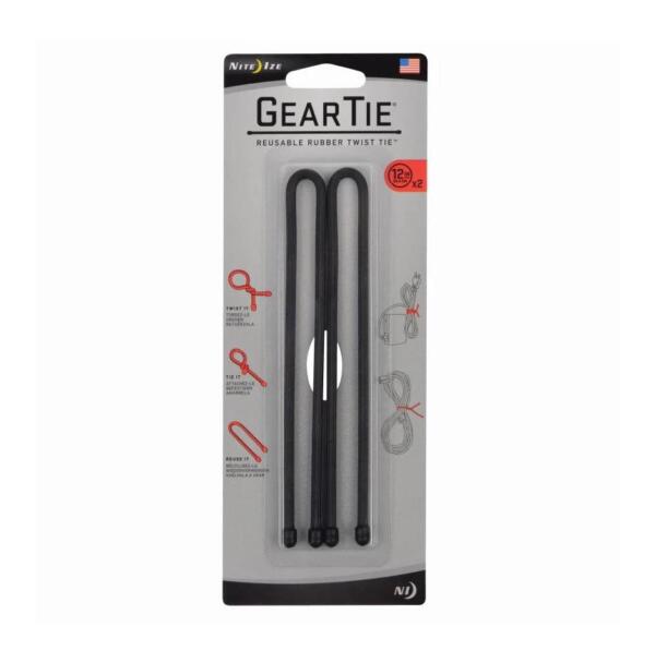 Gear Tie Reusable Rubber Twist Tie 12 In 2 Pack