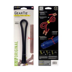 Gear Tie Reusable Rubber Twist Tie 18 In 2 Pack Black