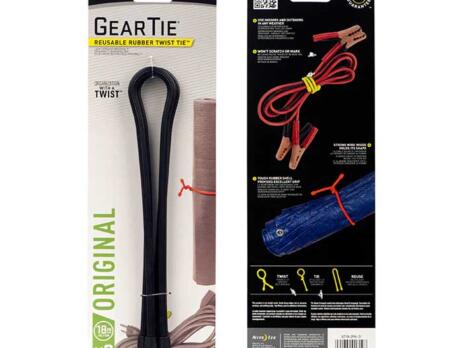 Gear Tie Reusable Rubber Twist Tie 18 In 2 Pack Black