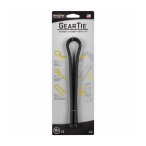 Gear Tie Reusable Rubber Twist Tie 18 In 2 Pack Black
