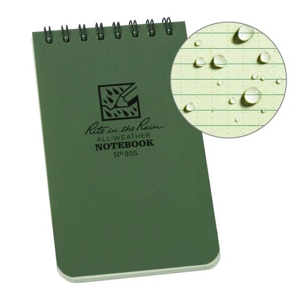 Notebook Top Spiral Bound 3 x 5 Green