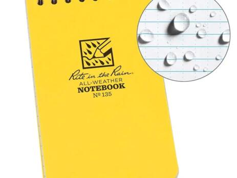 Notebook Top Spiral Bound 3 x 5 White Yellow