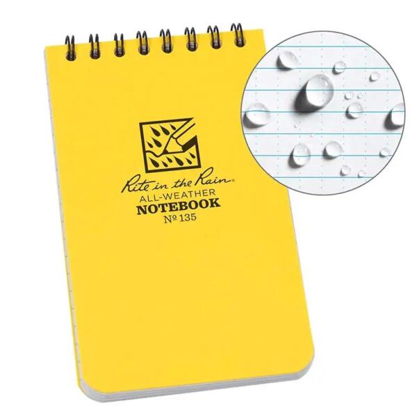 Notebook Top Spiral Bound 3 x 5 White Yellow