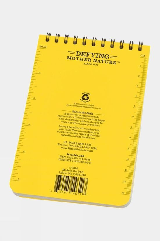 Notebook Top Spiral Bound 4 x 6 White Yellow