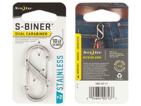 S Biner Dual Carabiner Stainless Steel #5 Stainless