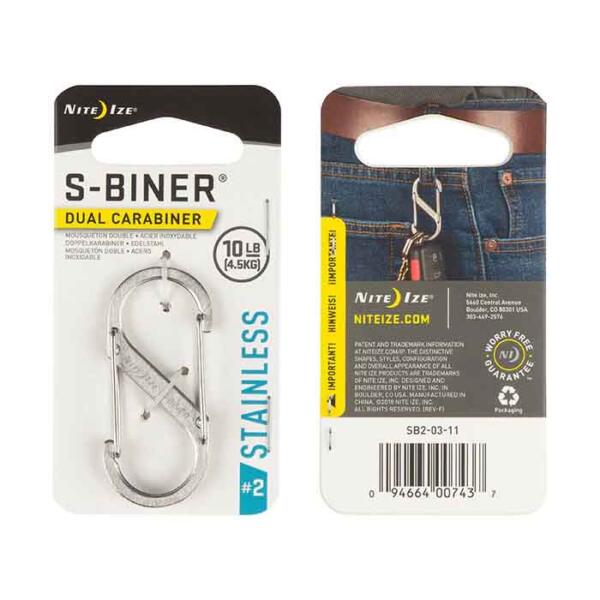 S Biner Dual Carabiner Stainless Steel #5 Stainless