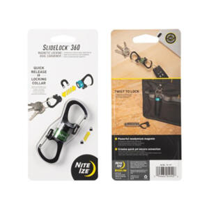 SlideLock 360 Magnetic Locking Dual Carabiner Olive
