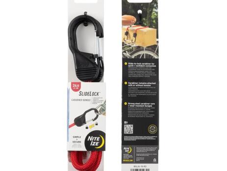 SlideLock Carabiner Bungee 24 inch Red