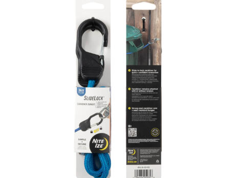 SlideLock Carabiner Bungee 36 in Blue