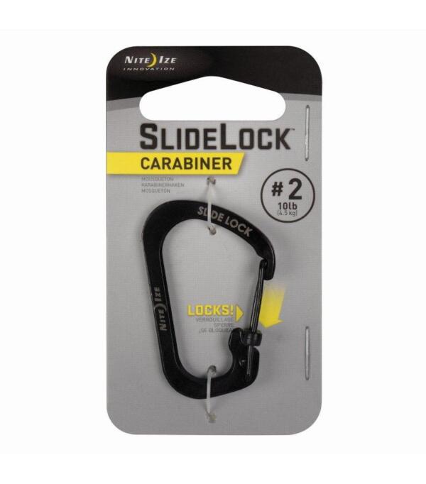 Slidelock Carabiner Stainless Steel No 2 Black