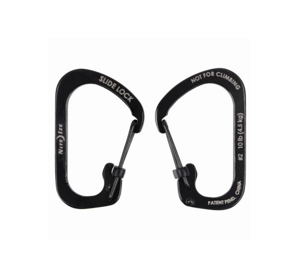 Slidelock Carabiner Stainless Steel No 2 Black
