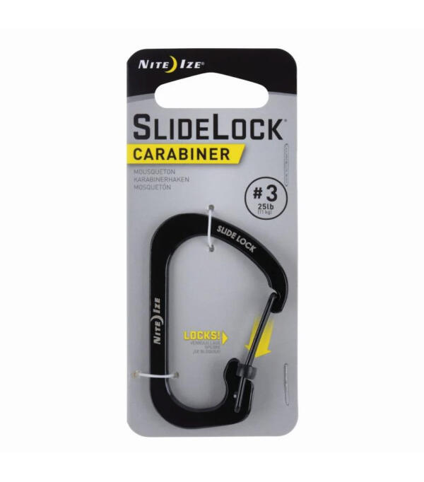 Slidelock Carabiner Stainless Steel No 3 Black