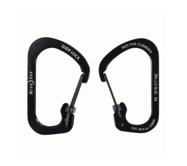 Slidelock Carabiner Stainless Steel No 3 Black
