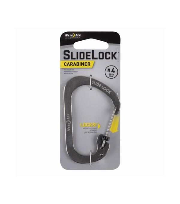 Slidelock Carabiner Stainless Steel No 4 Black