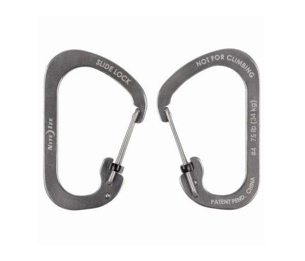 Slidelock Carabiner Stainless Steel No 4 Black