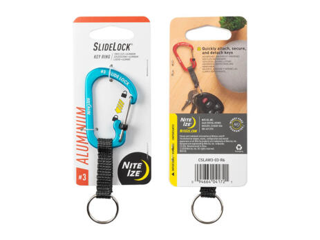 Slidelock Key Ring Aluminum Blue
