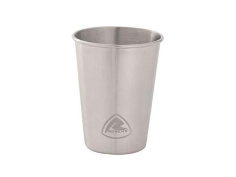 Stainless steel Robens Sierra cup with logo on a white background